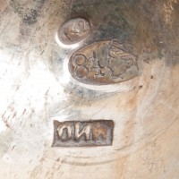 Pucharek kiduszowy, grawerowana dekoracja. Srebro próby 84 (875), cecha rosyjska